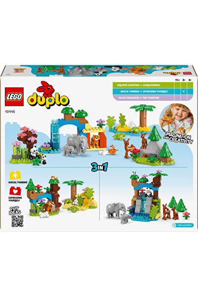 LEGO ® DUPLO® Kasabası 3’ü 1 Arada Vahşi Hayvan Aileleri 10446 - 2+ Eğitici Oyuncak Yapım Seti (92P)