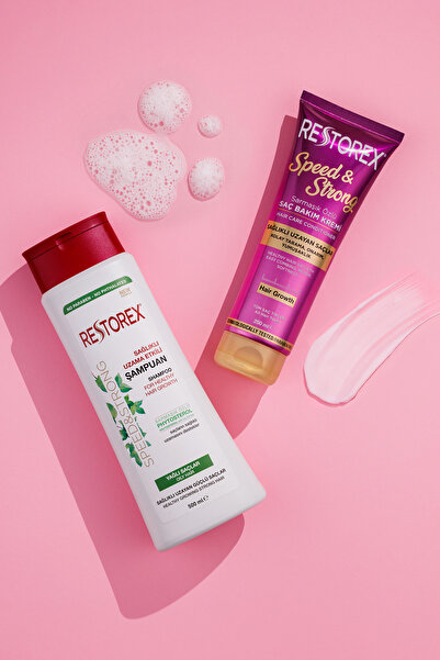 Restorex Speed Strong Yağlı Saçlar İçin Bakım Şampuanı 500 ml - Sarmaşık Özlü Sağlıklı Uzama