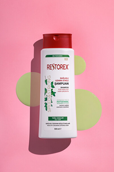 Restorex Speed Strong Yağlı Saçlar İçin Bakım Şampuanı 500 ml - Sarmaşık Özlü Sağlıklı Uzama
