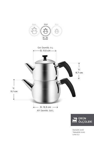 Karaca Belinay Indüksiyon Tabanlı Midi Rose Çaydanlık Takımı