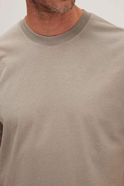 Tudors Ανδρικό μπλουζάκι με φαρδιά εφαρμογή, 100% βαμβακερό, γκρι μπλουζάκι με λαιμόκοψη