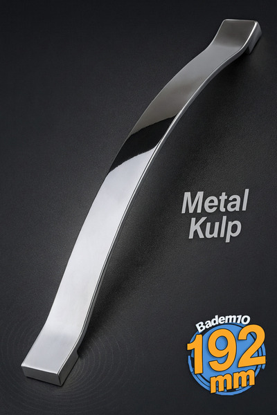 Badem10 Sümbül Kulp 192 mm Krom Gümüş Renk Metal Mobilya Dolap Çekmece Kulpu ...