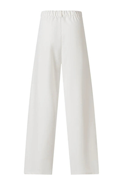 FACETTE Kadın FC Ekru Lastikli Yüksek Bel Palazzo Pantolon