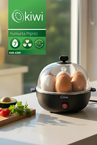 Kiwi Keb-4309 7 Egg Cooker – Measuring Cup, Piercer and Removable Tray, Steam Cover