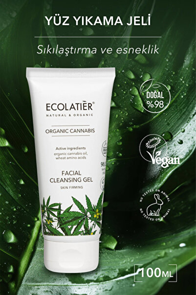 ECOLATIER Yüz Yıkama Jeli Cilt Sıkılaştırıcı Organik Kenevir Temizleme Jeli 1...