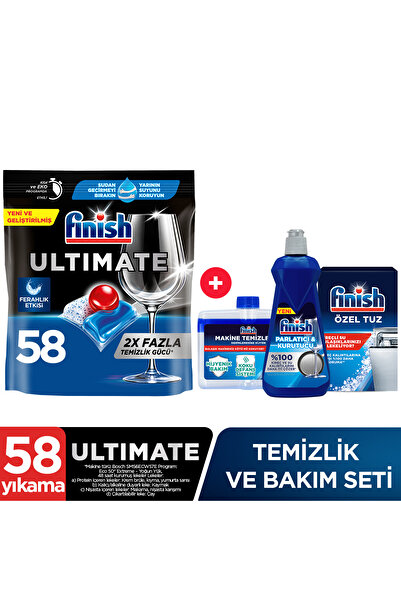 Finish Ultimate Bulaşık Makinesi Deterjanı Kapsül Tablet 58 Adet + Temizlik v...