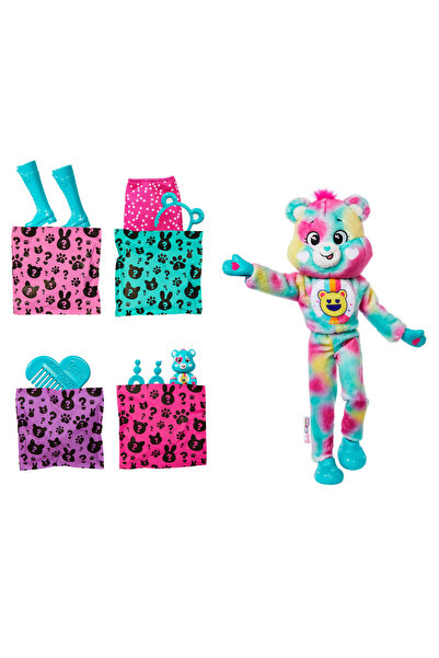 Barbie Cutie Reveal Sevimli Ayıcıklar bebek ve aksesuarları, Mutlu Ayıcık ve 10 sürpriz JFV62