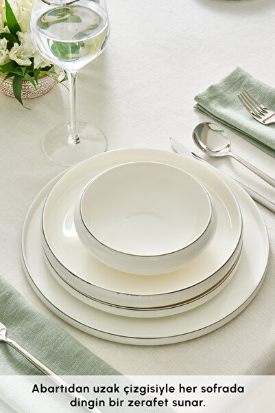 Karaca Stream Bone Sunset 53 Parça 12 Kişilik Yemek Takımı Platin