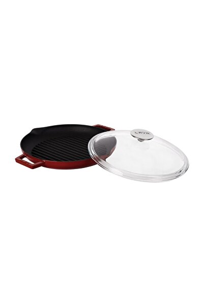 Lava Yuvarlak Izgara Tava Çap 26 cm Cam Kapaklı