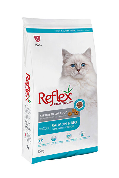 Reflex Kısırlaştırılmış / Sterilised Somonlu ve Pirinçli Kedi Maması 15 kg