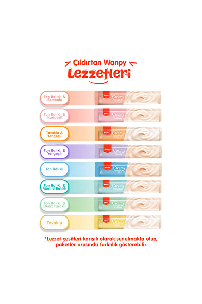 Wanpy Krema Kedi Ödül Maması 14gr (30 Adet) (Karışık Çeşitli)