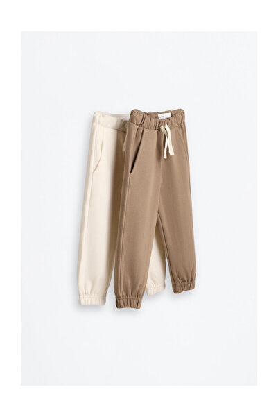 LEFTIES Kinder 2er-Pack einfarbige Plüschhosen