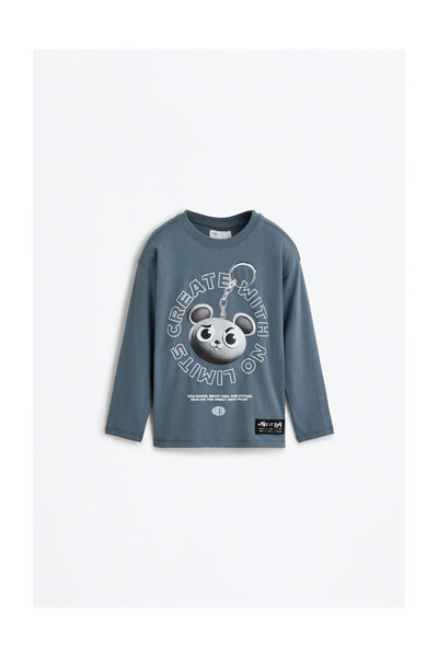 LEFTIES Παιδικό μπλουζάκι με στάμπα από καουτσούκ