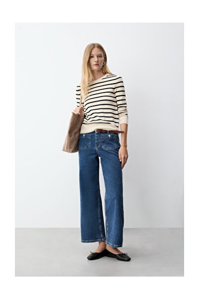 LEFTIES Női egyenes szárú farmernadrág foltzsebekkel