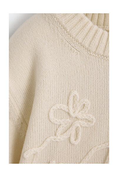 LEFTIES Pulover tricotat cu broderie pentru copii