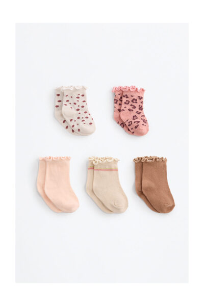 LEFTIES Детски комплект от 5 чифта чорапи с набрани краища