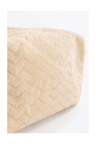 LEFTIES Dámská kosmetická taštička z umělé kožešiny se vzorem cik-cak