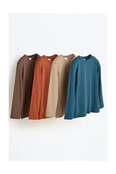 LEFTIES Παιδικά μπλουζάκια μονόχρωμα, συσκευασία 4 τεμαχίων