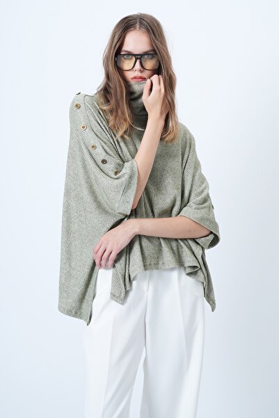 Trend Alaçatı Stili Γυναικείο Νεροπράσινο Πλεκτό Πανσό με Λεπτομέρεια με Κουμπιά Ολόσωμο Πλεκτό Πανσό ALC-X14631