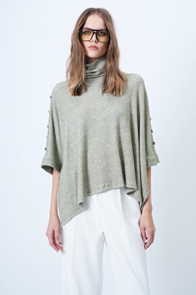 Trend Alaçatı Stili Γυναικείο Νεροπράσινο Πλεκτό Πανσό με Λεπτομέρεια με Κουμπιά Ολόσωμο Πλεκτό Πανσό ALC-X14631