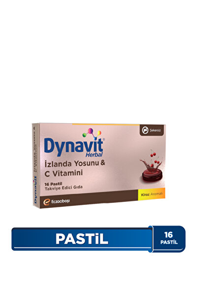 Dynavit Herbal İzlanda Yosunu & C Vitamini 16 Pastil - İzlanda Yosunu, C Vitamini, Sinirliot Ekstresi