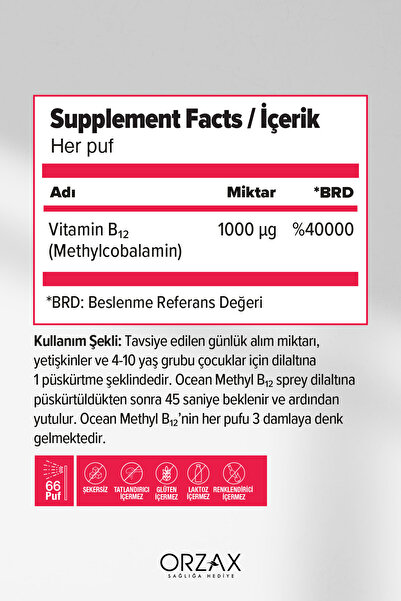 Ocean Methyl B12 1000mcg 10ml Sprey