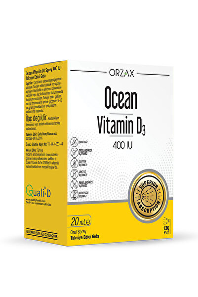 Ocean Orzax Vitamin D3 400IU Sprey 20ml
