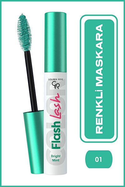 Golden Rose Flash Lash Yeşil Mascara No:01 Nane Yeşili - Renkli Maskara