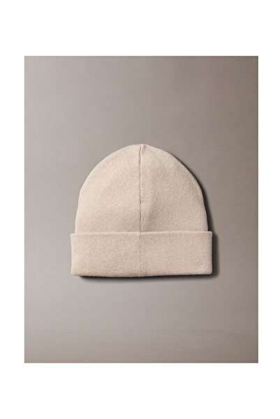 Calvin Klein Men Chateau Gray Signature Logo Fine Rib Beanie