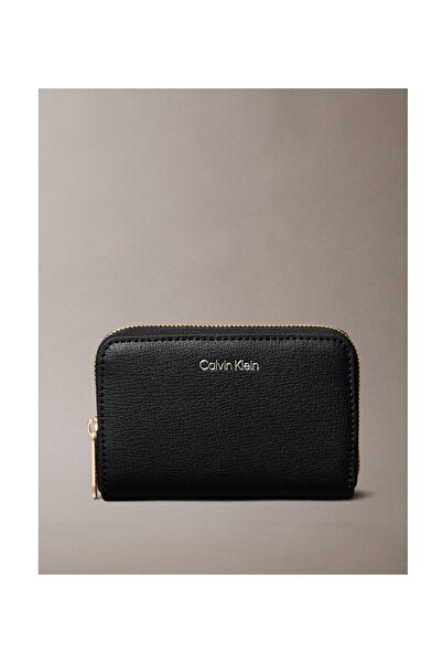 Calvin Klein Calvin Klein Women Black Foil Logo Square Medium Zip Wallet