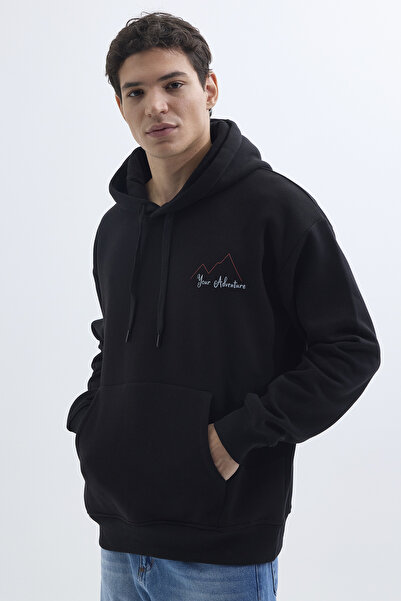 Tudors Унисекс голям памучен суитшърт с мека текстура и качулка