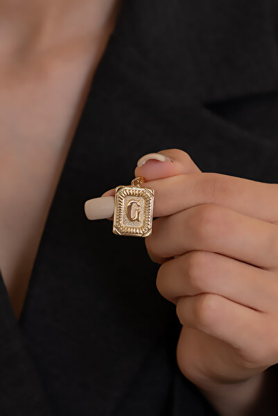 Bayar Gold 14 Ayar Altın G Harf Vintage Kolye Ucu