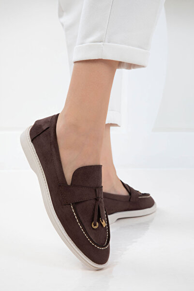 SOHO Braune Wildleder-Damen-Loafer-Schuhe 21049