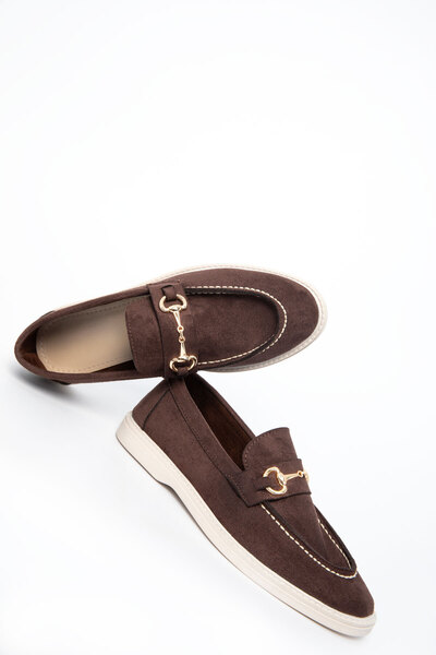 SOHO Kahve Süet Kadın Loafer Ayakkabı 21048