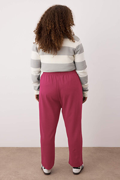 Trendyol Curve Dusty Rose High Waist Knitted Plus Size Sweatpants Tbbaw26Aj00009