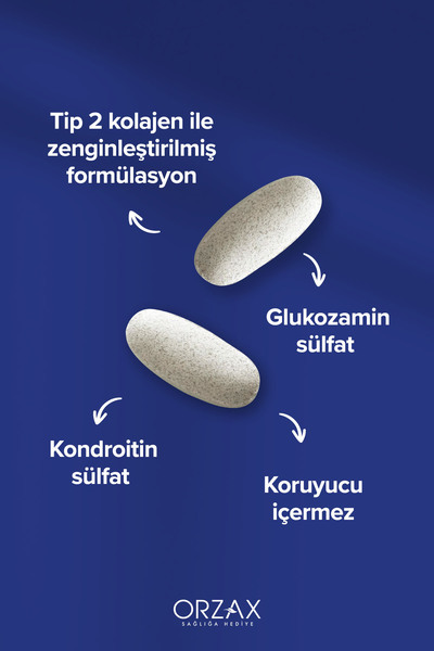 Ocean Glukozamin Kompleks (Glukozamin, Kondritin, Tip 2 Kolajen, Magnezyum, MSM, Şeytan Pençesi) 60 Tablet