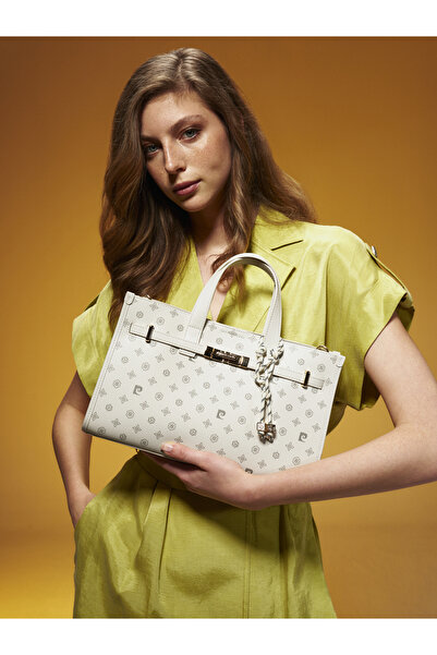 Pierre Cardin Monogram Weiße Damen-Umhängetasche 05PO25Y834-2