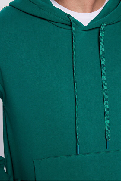 Tudors Unisex Oversize Χακί Φούτερ - Βαμβακερό, Μαλακή Υφή, Φλις Κουκούλα Βασικό Σχέδιο