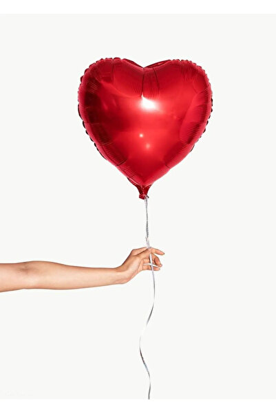 Sarez Parti Kalp Folyo Balon - 45cm Kırmızı Kalp Helyum Balon - Uçan Balon Evlilik Teklifi