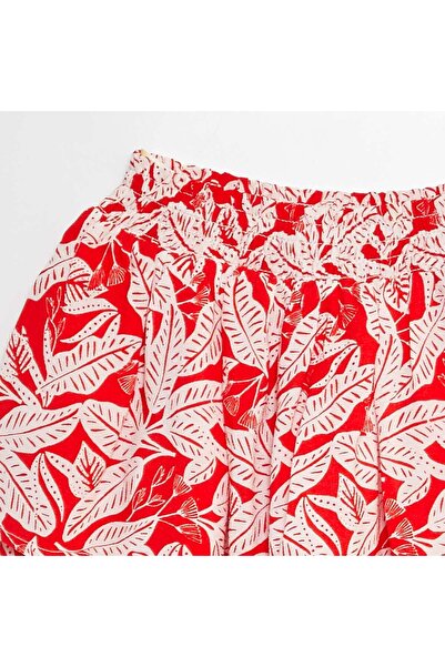 KIABI Short ruffled and printed skirt RED