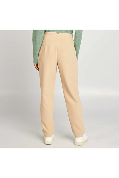 KIABI High-waisted straight-leg trousers BEIGE