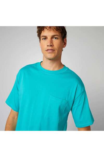 KIABI Plain loose-fit T-shirt BLUE