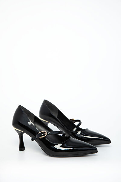 SOHO Black Patent Leather Women's Classic Heeled Shoes 21043