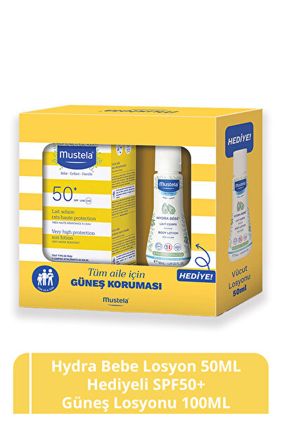 Mustela SPF 50+ Güneş Koruyucu Tüm Cilt Tipleri Bebek Çocuk Yetişkin 100ml+Hy...