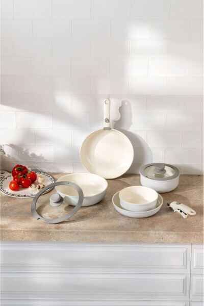 Emsan Easy Click Cookware Set Light Gray