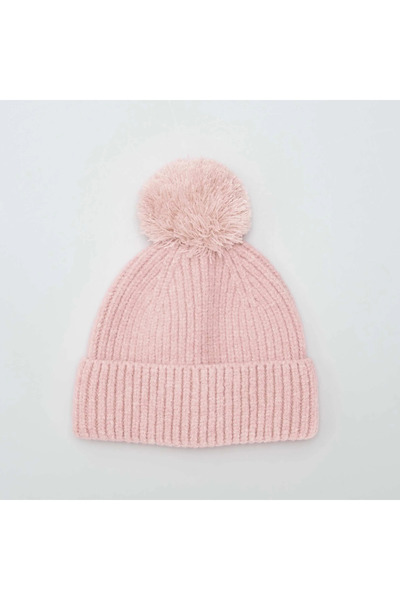 KIABI Ribbed bobble hat PINK
