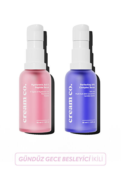 Cream Co. Nemlendirici Pürüzsüzleştirici Yenileyici Canlandırıcı Cilt Serumu Gündüz Gece Besleyici İkili