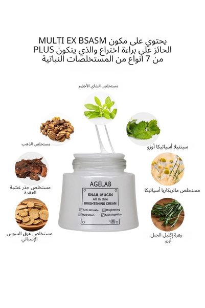AGELAB Brightening and Anti-Wrinkle Premium Face Care Cream Containing Snail Mucin 60ml