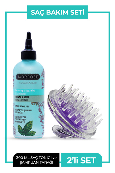 Morfose Kinoa ve Kenevir İçeren Dökülme Karşıtı Saç Toniği 300 ml + Şampuan Tarağı