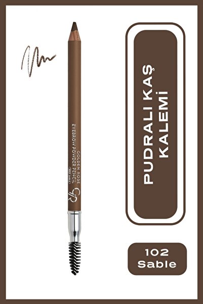 Golden Rose Eyebrow Powder Pencil No: 102 Sable - Pudralı Fırçalı Kaş Kalemi